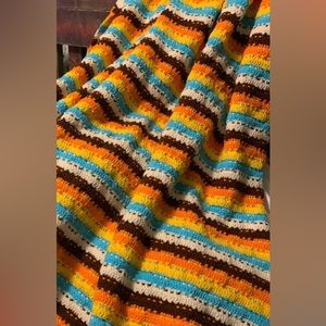 Fun & Funky Vintage Handmade Crochet Afghan